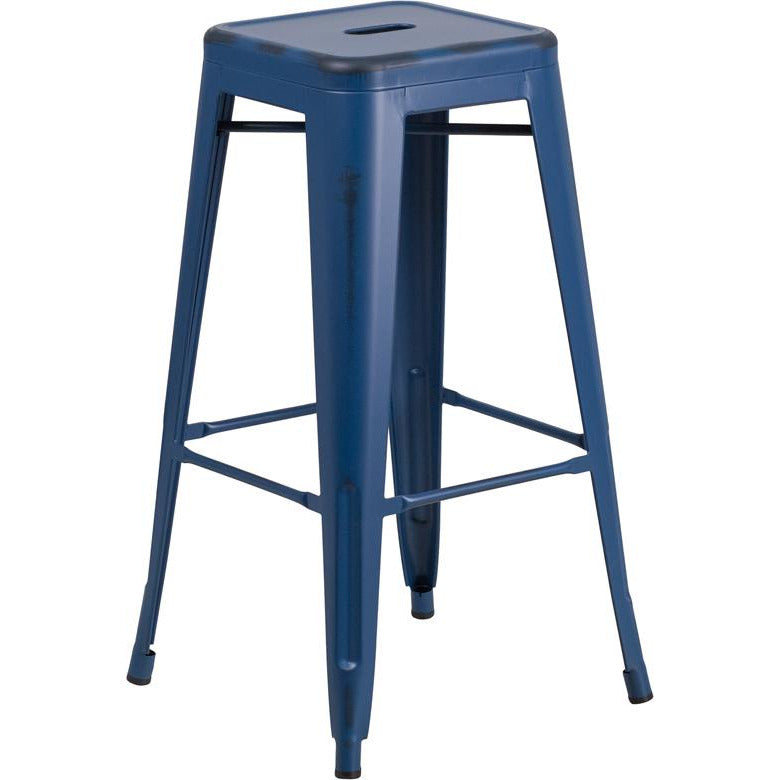 Fiora Backless Bar Stool Distressed