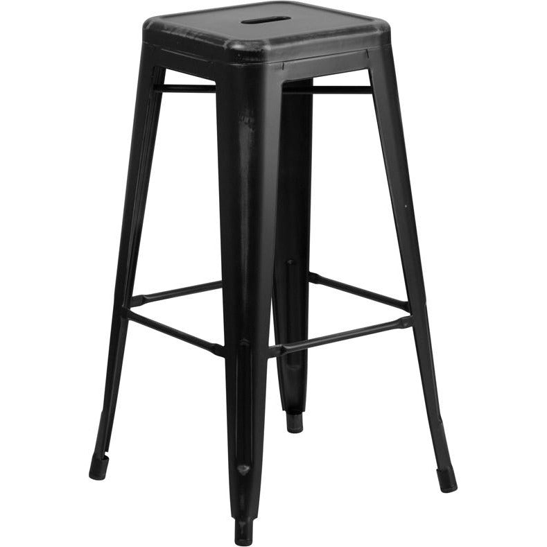 Fiora Backless Bar Stool Distressed