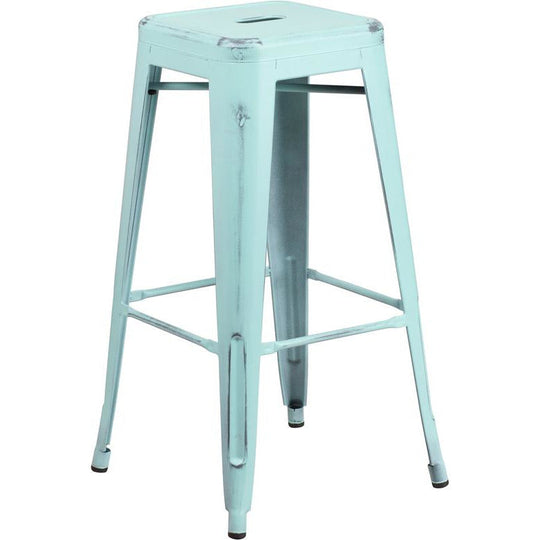 Fiora Backless Bar Stool Distressed