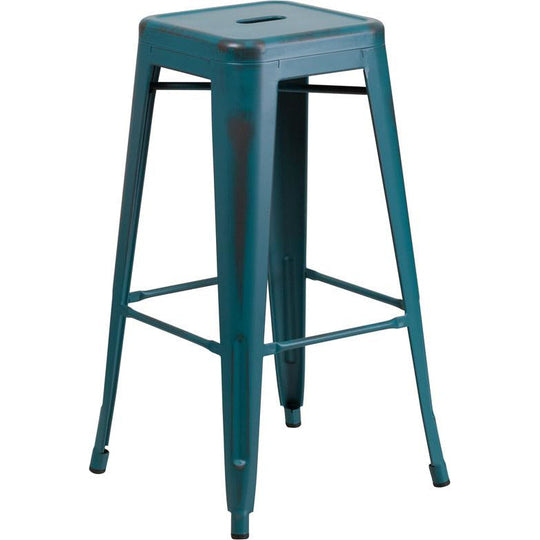 Fiora Backless Bar Stool Distressed