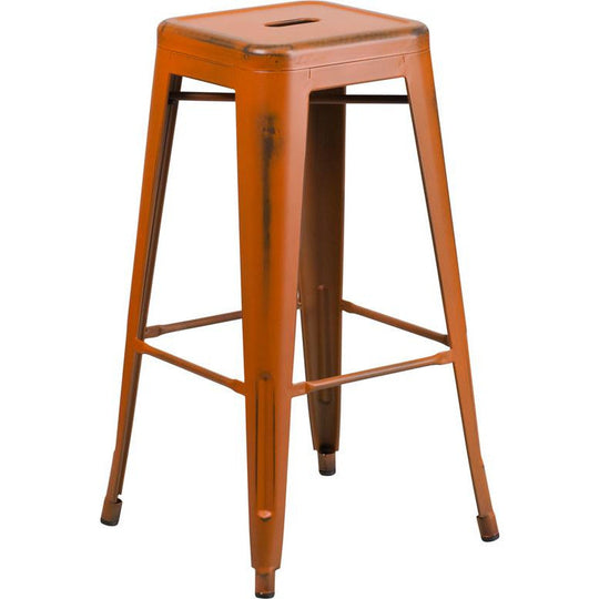 Fiora Backless Bar Stool Distressed