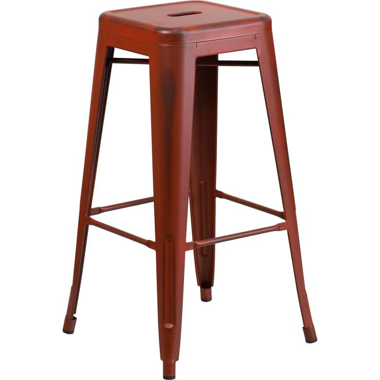 Fiora Backless Bar Stool Distressed