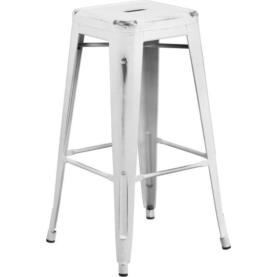 Fiora Backless Bar Stool Distressed