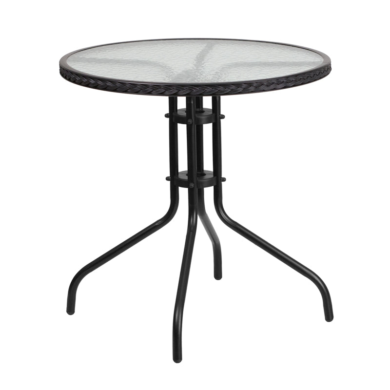 Tempered Glass Metal Table