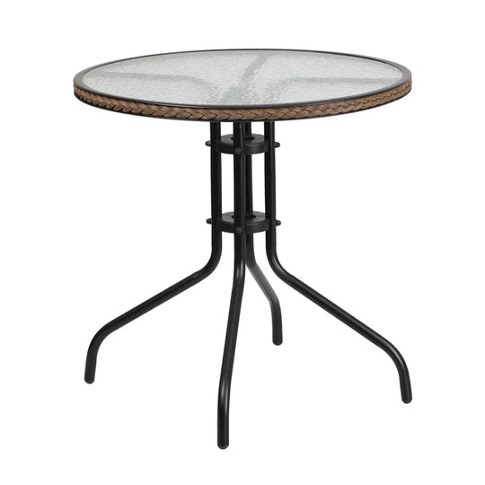 Tempered Glass Metal Table