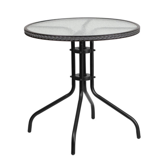 Tempered Glass Metal Table