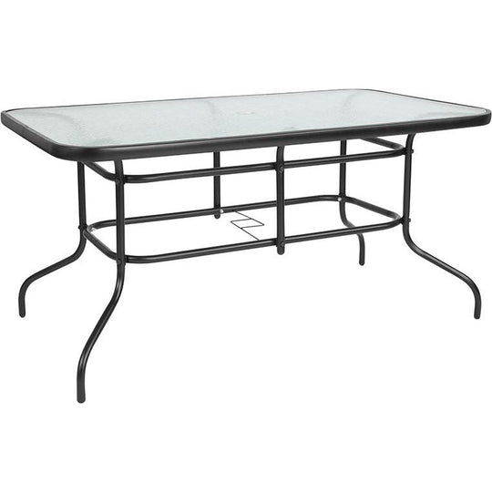 Tempered Glass Metal Table